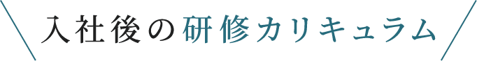入社後研修カリキュラム