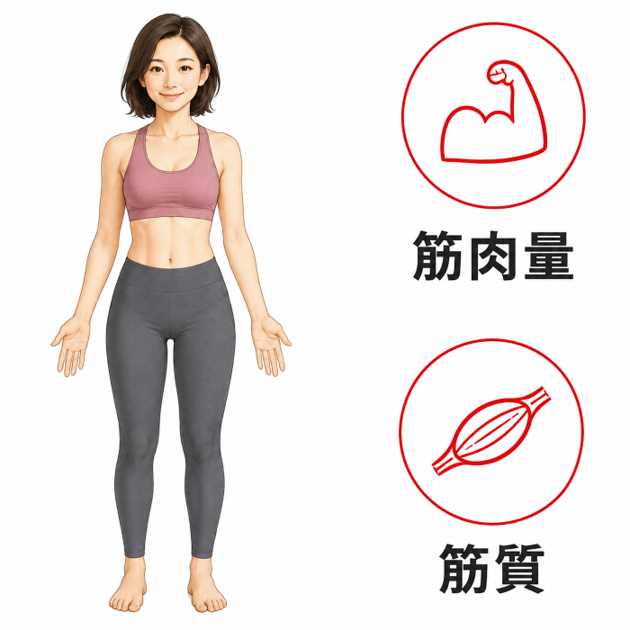 年齢とともに変わるからだを部位ごとに見える化するイメージ